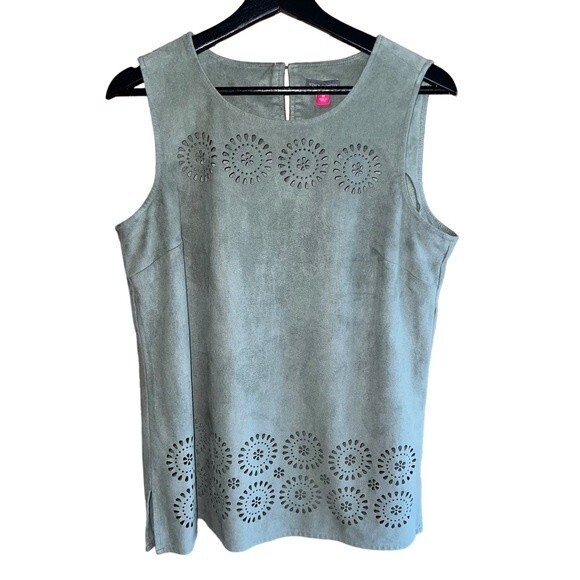 Vince Camuto Faux Suede Top Blouse Size M‎ - Picture 3 of 11